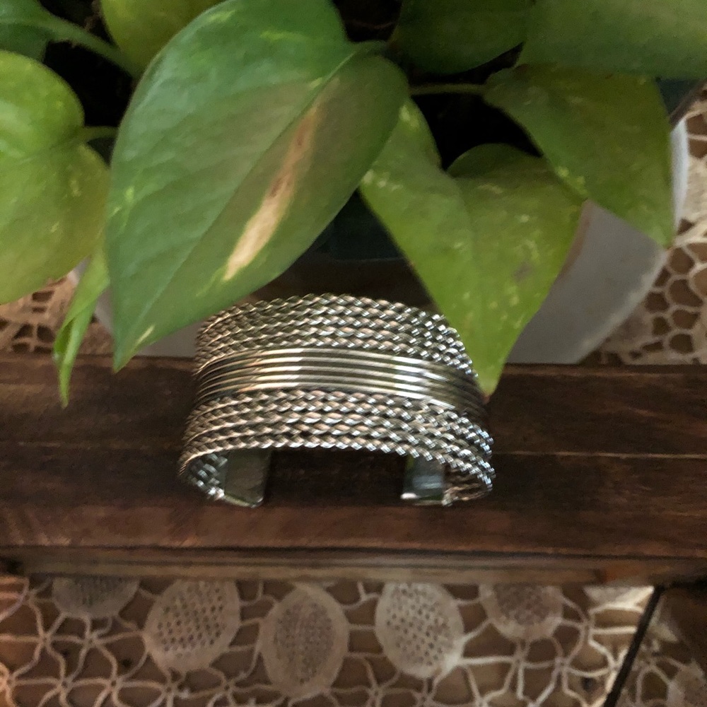 Silver plated cuffed bracelet